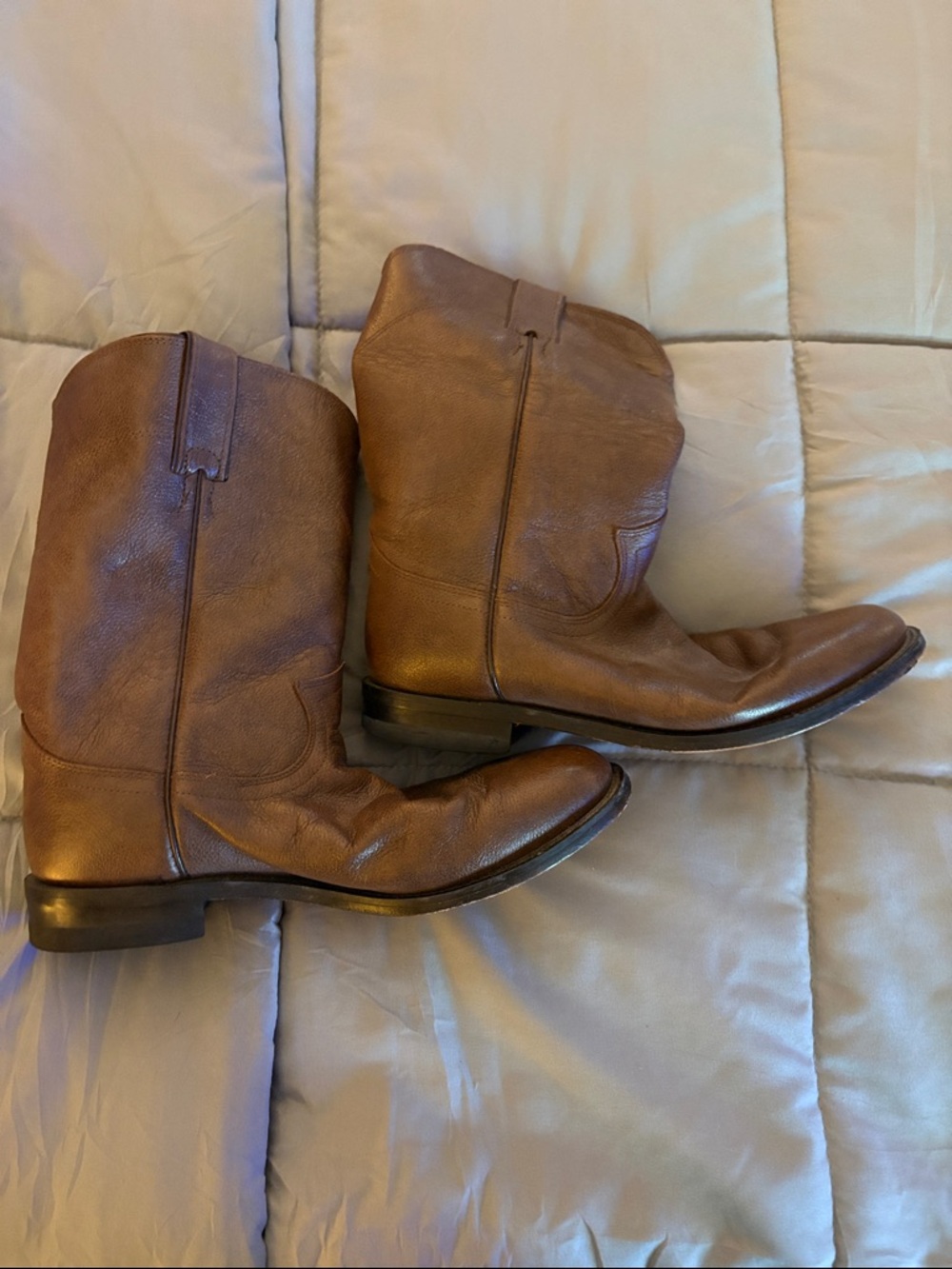 Justin Classic Brown Leather Western Boots size 7 1/2 B